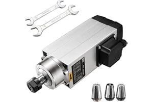 QNK CNC Spindle Motor, 3KW Air Cooled Spindle Motor 220V ER20 18000RPM Spindle Motor, High Speed Spindle Motor 10A 300Hz Air Cooled Spindle Motor Round for CNC Router Engraver Milling Machine