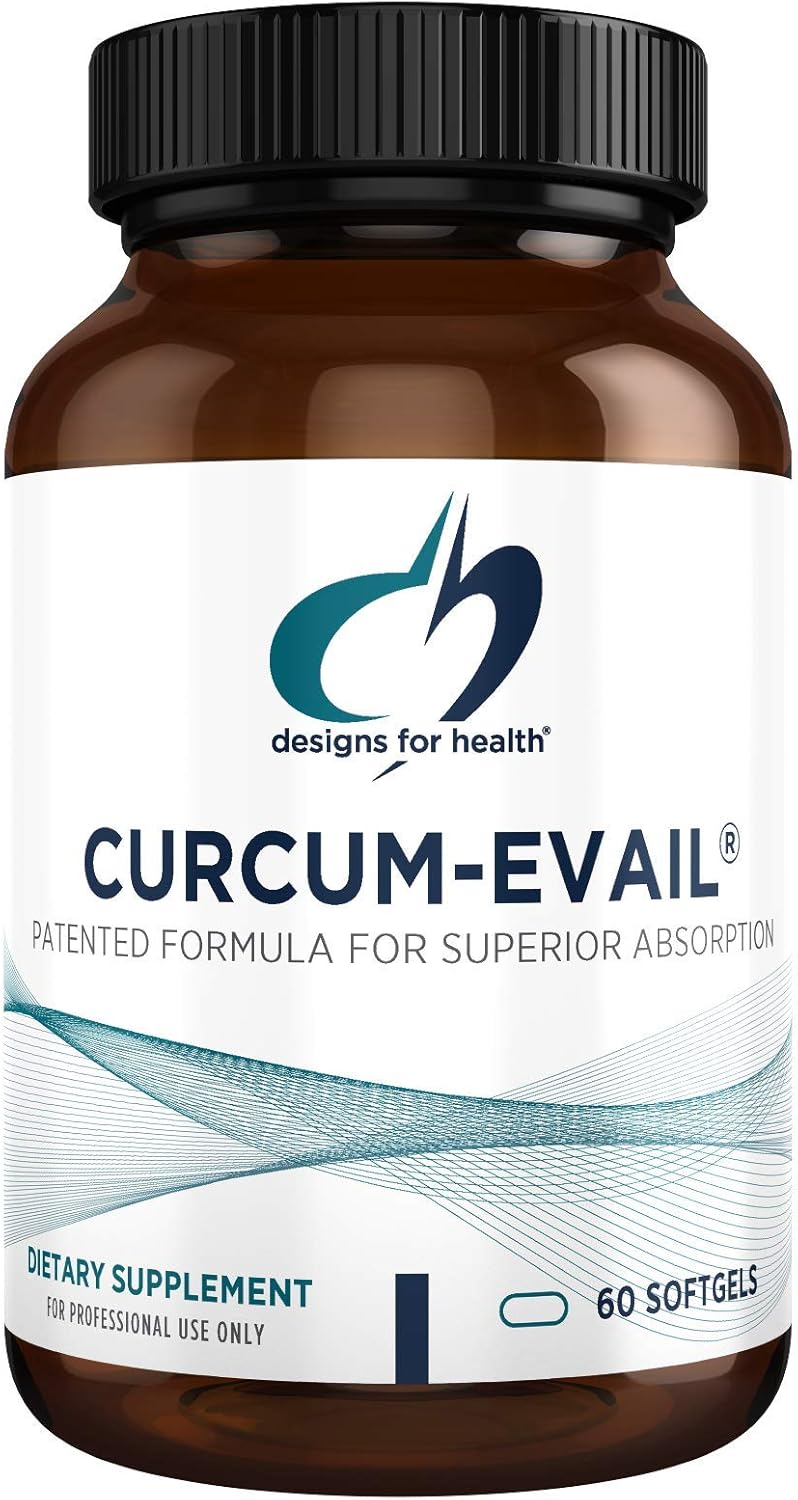 Designs for Health Curcum-Evail - Bioavailable Turmeric Curcumin Supplement - Patented Formula for Superior Absorption, Triple Curcuminoid Blend with Turmeric Oil + Vitamin E, Non-GMO (60 Softgels): Health & Personal Care