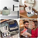 Wandering Nature Travel Makeup Bag with Brush Compartment Green PU Leather view 7