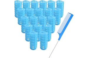 20PCS Plastic Hair Rollers Set 2.5cm/1in Heatless Hair Rollers Hair Curlers Snap on Rollers Self Grip Rollers Hairdressing Cu