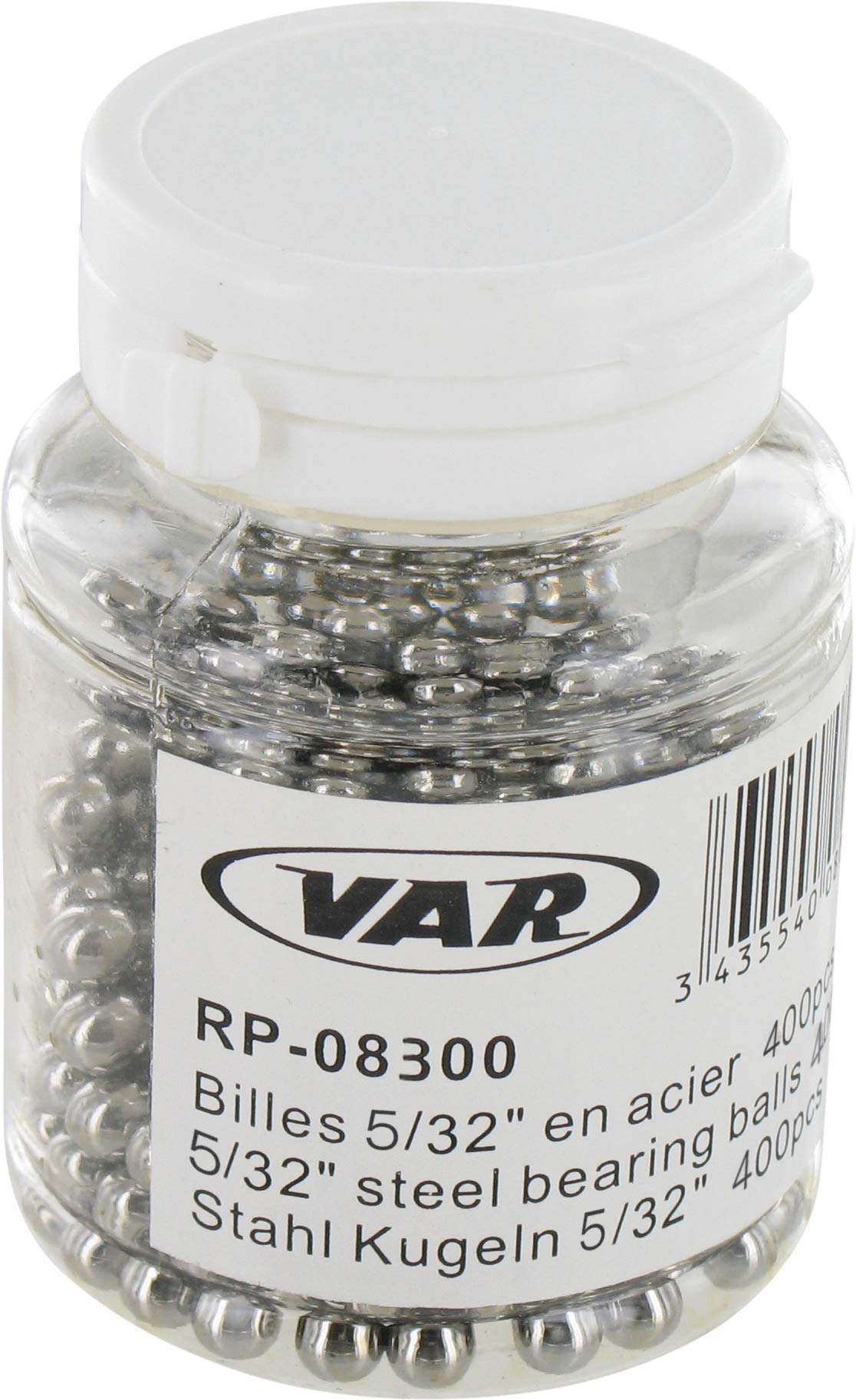VAR Unisex Adult Bote Bolas RODAMIENTO (400) 5/32 "Ball Bearings, Gris- (Grey)