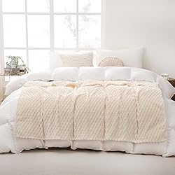Puncuntex Cream White Throw Blanket 60"×80" inches