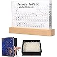 Periodic Table with 83 Kinds of Real Elements Inside, Acrylic Periodic Table of Elements Samples, Larger Size (8.2x5.5x1 inch), Easy to Read, Creative Gifts for Science Lovers and Students