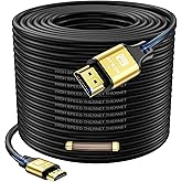 jojobnj HDMI Cable 100ft, 4K@60Hz, 18Gbps High Speed HDMI 2.0 Cord, Ultra HD,Ethernet Audio Return,Video 4K,1080p,3D,Arc, HDR Compatible with Xbox,PS5/PS4,HDTV,Laptop ect(Gold)