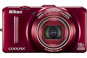Nikon COOLPIX S9300 16 MP CMOS Digital Camera with 18x Zoom NIKKOR ED Glass Lens and Full HD 1080p Video (Red)