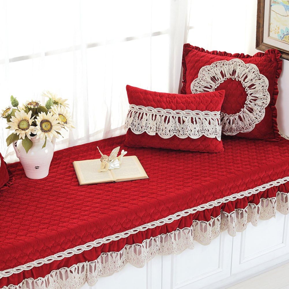 NVLKJHSFGIUJFKL Fensterbank Kissen, Luxus Retro Bay Fenster Kissen