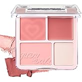 JUDYDOLL 2 In 1 Blush Highlighter Palette, Blush Cream & Glowy Blush, Buildable Color for Cheeks, Cute Makeup, Lightweight, Smooth Powder, Multi-Use, Matte Finish or Radiant Look