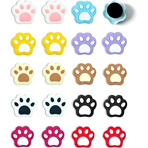 Tandarui 20 Pack paw Print Charms, Decoration Pins Pack for Shoes | for Girls,Boys and Adult Party Gift Decorate Your Favorit