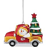 FOCO Kansas City Chiefs NFL Snowman in a Truck Ornament