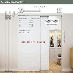 DIYHD 72" Ceiling Mount Bypass Sliding Door