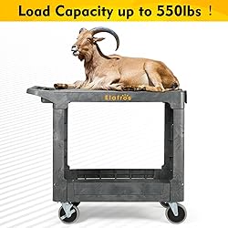 ELAFROS Heavy Duty Plastic Utility Cart Flat top 37