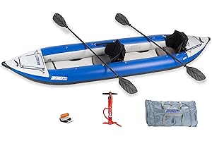 Sea Eagle 420X Explorer Inflatable Kayak- Fishing, Touring, Camping, Exploring &White Watering-Self Bailing, Removable Skeg, Drop Stitch Floor