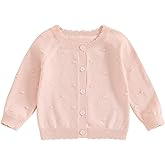 Faithtur Baby Girl Cardigan Sweater Long Sleeve Button Up Knit Sweatshirt Jacket Toddler Baby Girl Fall Outfits