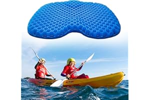 Ouffun Kayak Gel Seat Cushion, Thicken Waterproof Seats Chair Cushions Kayak Seat Pad with Non Slip Cover for Sit in Inflatable Kayak Canoe Kayak Boat Accessories Equipment Gear for Fishing Kayaking