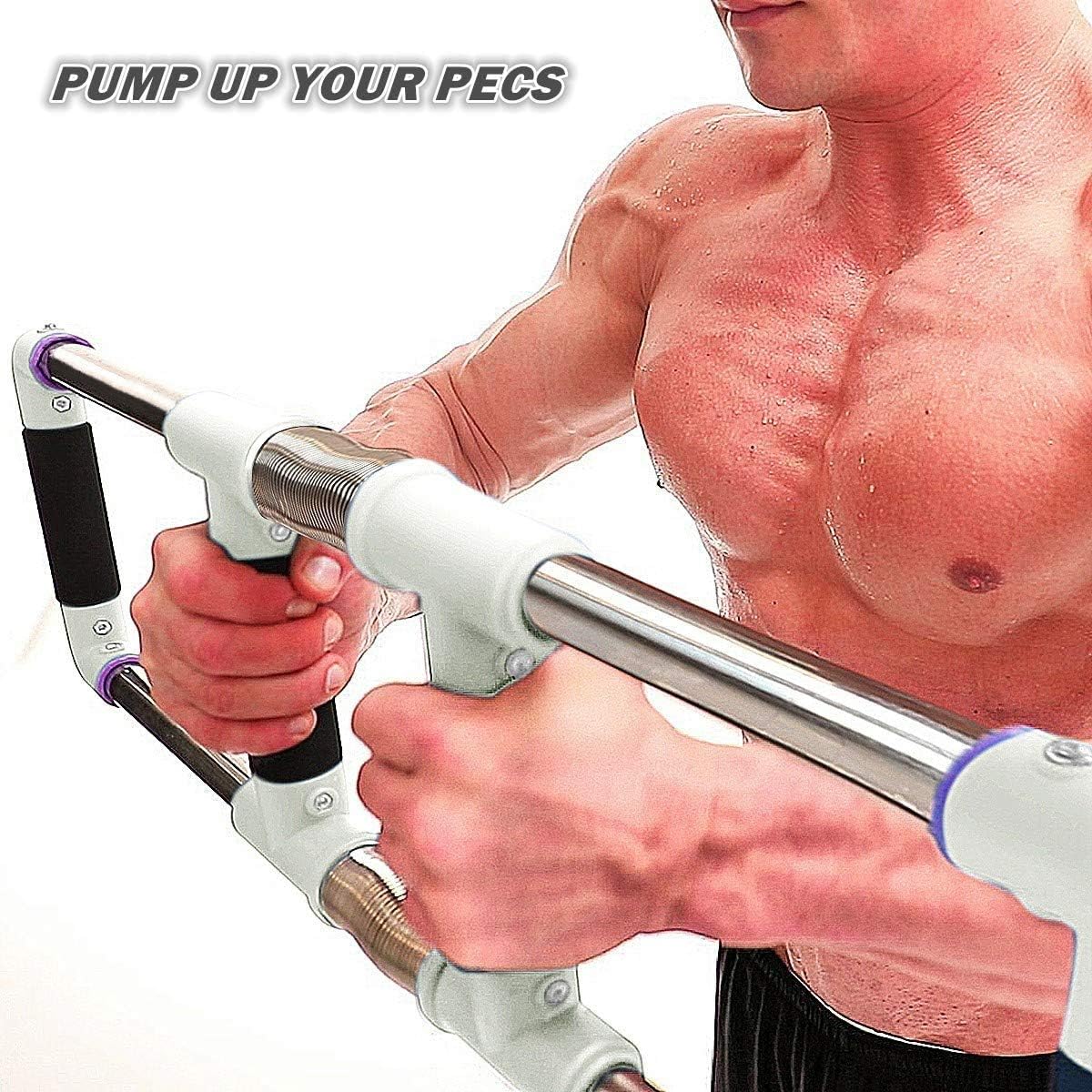 GoFitness Push Down Bar Machine - Chest Expander at Home Workout Equipment - Portable Spring Resistance Exercise Gym Kit for Home, Travel or Outdoors : Sports & Outdoors