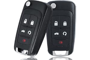 MONTGOPEST Car Key Fob Keyless Entry Remote Compatible with Chevy Cruze/Camaro/Impala/Equinox/GMC Terrain/Buick Lacrosse 2010 2011 2012 2013 2014 2015 2016 2017 5 Buttons Key for OHT01060512 (2 Packs)