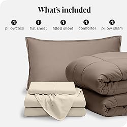 Bare Home Bed-in-A-Bag 5 Piece Comforter & Sheet