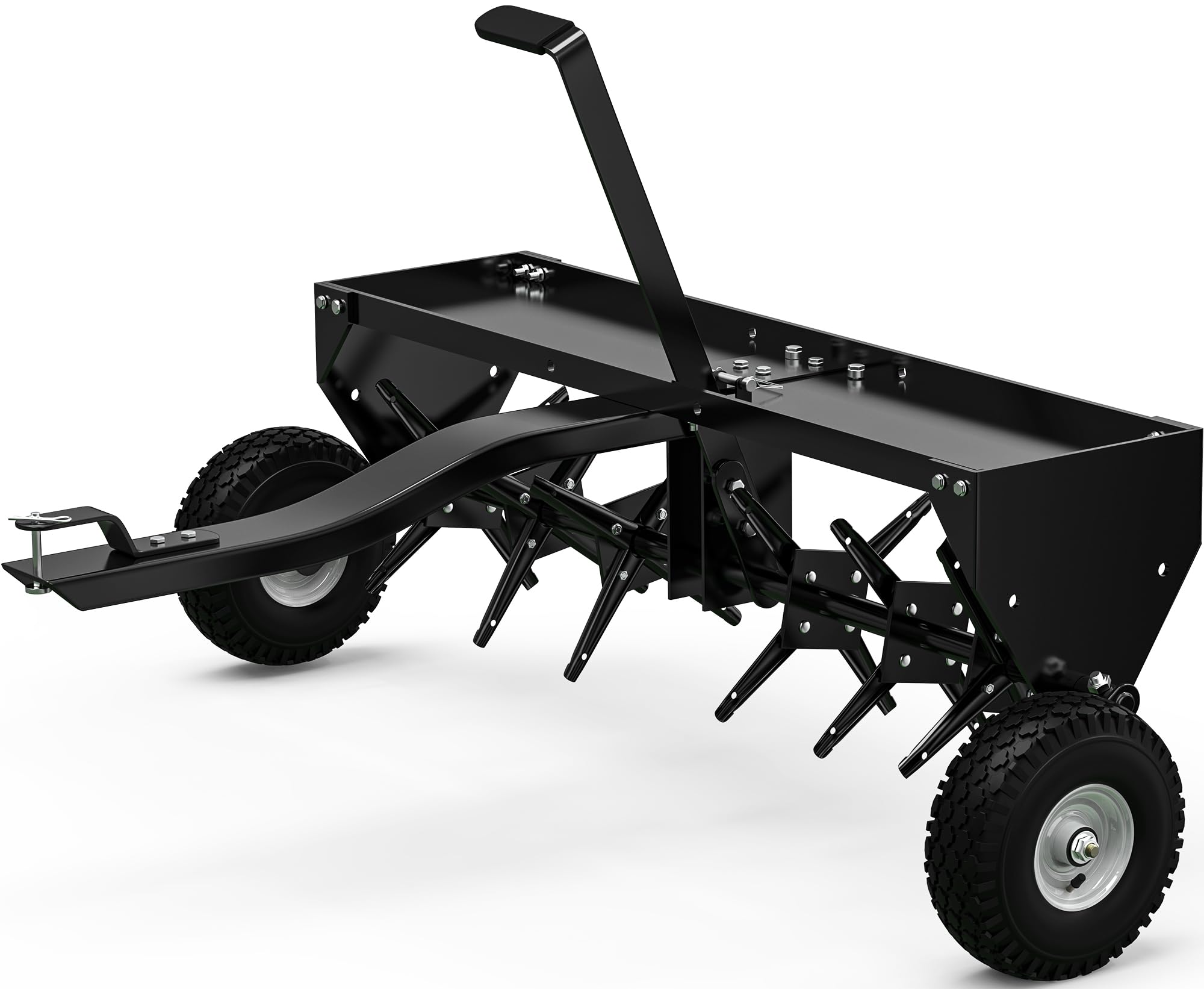 Photo 1 of ** MISSING SOME TINES AND THE INSTRUCTIONS **** YINTATECH 40in Tow Behind Aerator, Plug Aerator for Lawn Tractor, 24 Cores, Black