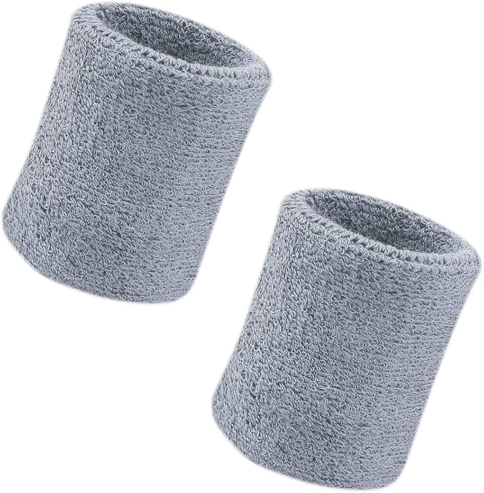 Vidillo Wrist Sweatband 2 Pack, 4 Inch Sports Wristband Soft Thicken Cotton, for Tennis Gymnastics, Football, Basketball