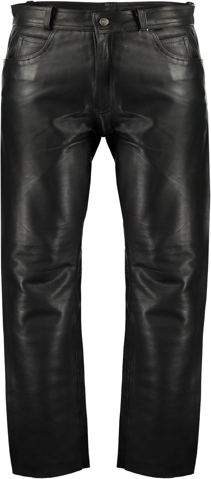 MyLeatherClassic Fitted (Biker Motorcycle or Casual) Men's Leather Pants Trousers (34) Black