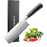 ZJIANKJ Nakiri Knife, 6.5 inch Super Sharp Japanese High Carbon Stainless Steel Chef Knife, Professional Meat Vegetable Kitchen Knife with Ergonomic Handle for Chopping and Slicing