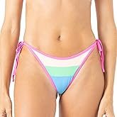 Roxy Women's Bikini Bottoms – UPF 50+, Quick-Dry, Stretch Fabric, Side Tie Checky Swimsuit Bottoms