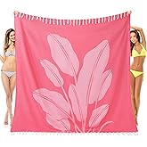 Genovega Oversized Giant Turkish Beach Towel Blanket Extra Large XXL Lightweight Quick Dry Sand Free Boho Throw Pool Cloud Sandrpoof Blankets Women Men Big Jumbo Wide 2 Person Size Tree Pink