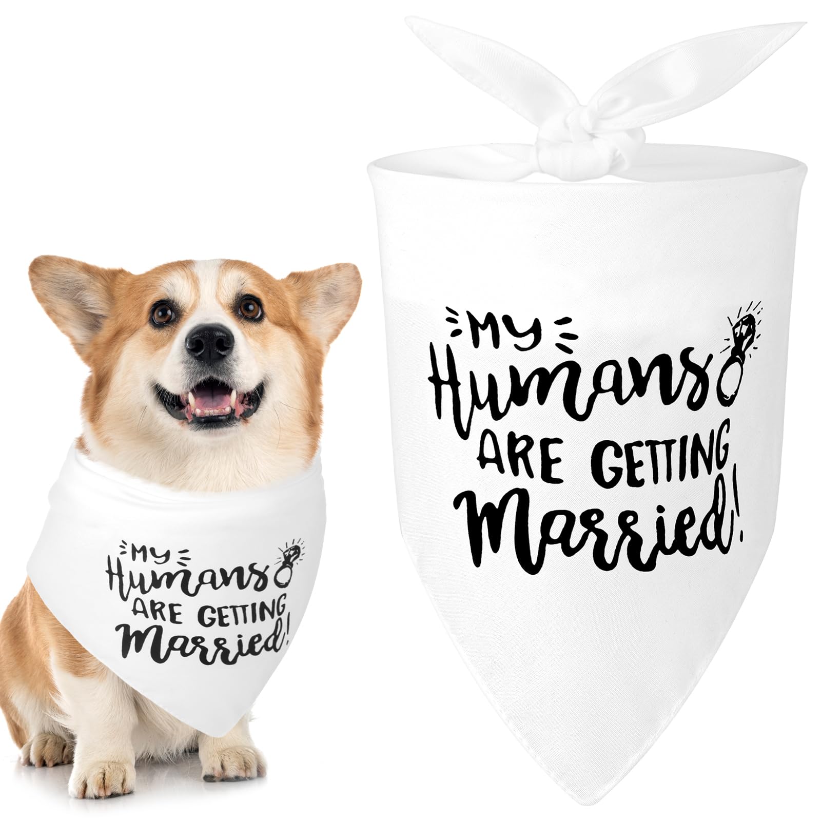 WLLHYF Engagement Gift Dog Bandana My Humans are Getting Married Pet Scarf Engagement Announcement Dog Wedding Bandana Pet Accessories for Dog Lovers Wedding Engagement Photos