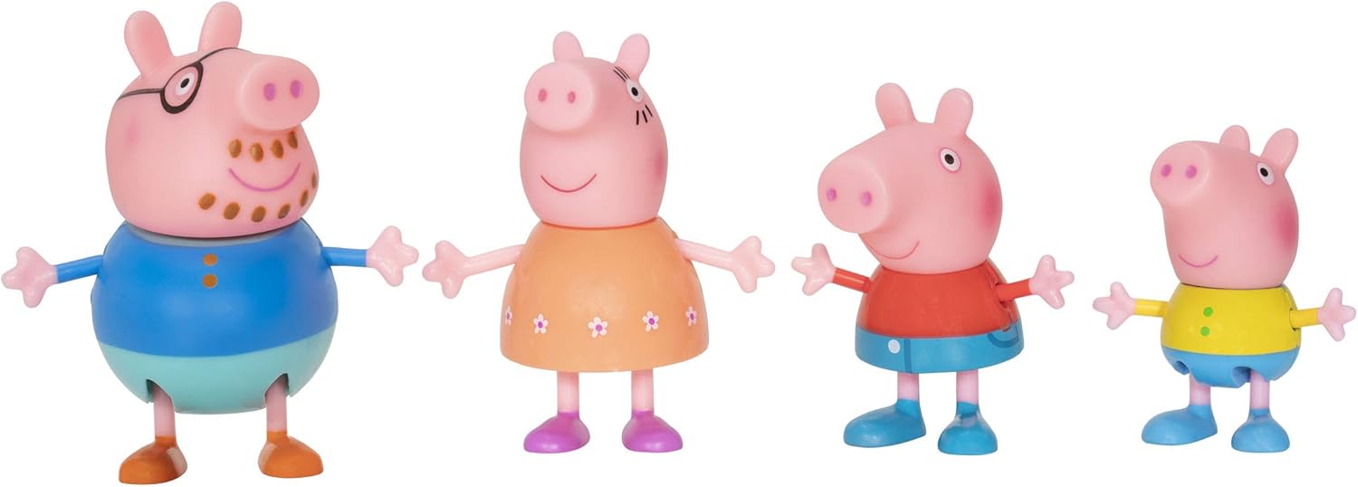 Peppa Pig Shopping Mall with Family, Includes 1 Connectable Mall Playset, 4 Character Toy Figures, 2 Chairs, 1 Pizza Table, 1 Toy Boat – Toys for Kids -  Exclusive: Toys & Games