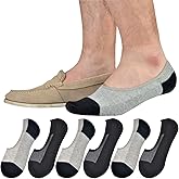 Jormatt Genuine Mens No Show Socks, Loafer Sneakers Low Cut Cotton Socks With Non Slip Grips