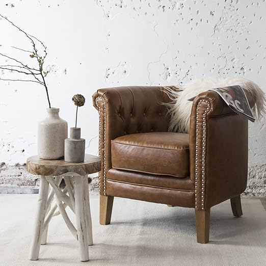 Maison Esto Sessel Clubbing Leder Cognac Relaxsessel Fernsehsessel Clubsessel Loungesessel Amazon De Kuche Haushalt