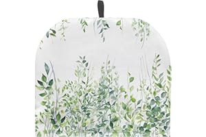 Tutolipy Classic Green Leaves Print Tea Cozy Cover Dust Proof Aesthetic Reusable Tea Pot Cover Warmth Keep Tea Kettle Protector Easy Storage