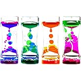 Liquid Motion Bubbler Timer Pack of 4 Liquid Bubbler Sensory Toys Fidget Anxiety Autism Relaxing Desk Toys (Pack of 4)
