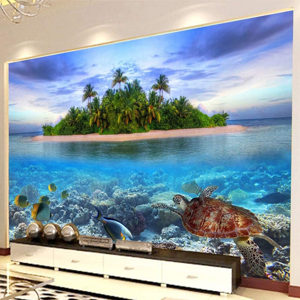 Zhcmy Underwater World Marine Life Mural Living Room Aquarium Interior, 250 * 175Cm
