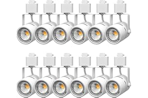 AOAXL Bulb Replaceable LED Track Lighting Heads, 7.5W 4000K Neutral White Flicker Free CRI90+ 24° Dimmable Bright Track Lighting Fixtures for Kitchen, Dining Room, Wall Art Exhibition, White 12 Pack