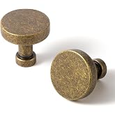 Goo-Ki 6 Pack Cabinet Knobs Antique Brass Drawer Knobs Solid Zinc Alloy Kitchen Hardware - Vintage Brass Single Hole/Screw Bar Cabinet Pulls Dresser Handles