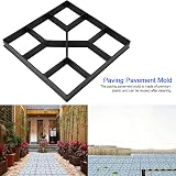 Ejoyous 8 Grid Concrete Slab Mould 40x40cm Pavement Path Maker Black PP view 5
