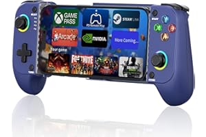 NEALGAMEFY Phone Controller for iPhone/Android - Mobile Gaming Controller with Hall Effect Joystick, Phone Case Support, Cool Dynamic Light, Turbo Function, Dual Vibration- Phone Controller Compatible with More Games