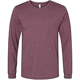 Long Sleeve Tee in Heather Carolina Blue by BELLA + CANVAS