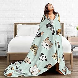 Duduho Cute Dogs Bed Blanket Ultra Soft Funny Puppy