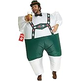 Morph Inflatable Lederhosen Costume Men, Lederhosen Inflatable Fat Suit Costume, Blow Up Suit