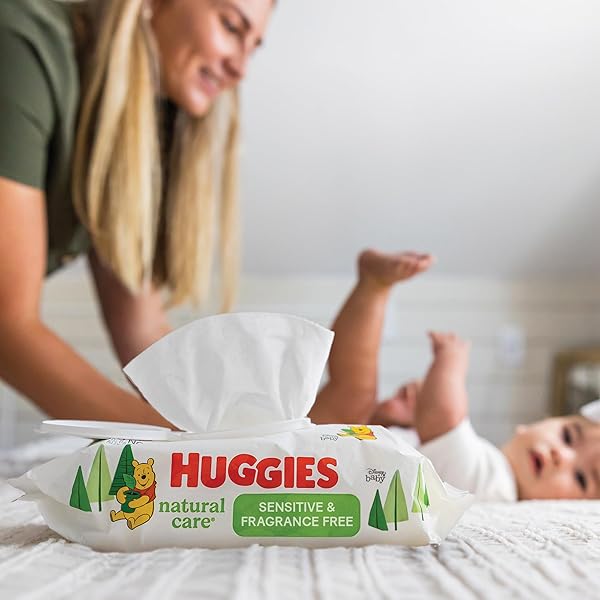 HUGGIES NATURAL CARE SENSITIVE BABY WIPES, HYPOALLERGENIC, 99% PURIFIED WATER, 3 REFILL PACKS (624 WIPES TOTAL)