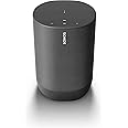 Sonos Move - Battery-powered smart speaker for outdoor and indoor listening, Wi-Fi and Bluetooth with Alexa built-in - Black