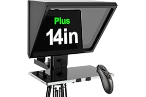 ILOKNZI 14 inch Teleprompter for Camera, with teleprompter app remote, Prompting Compatible with iPad 14 Inch or Smaller, Aluminum Alloy Structure