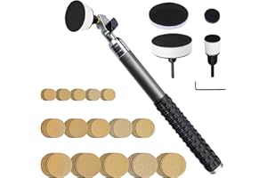 RUITOOL Bowl Sander Tool Kit with Dual Bearing Head - Lathe Tools with 1" - 3" Hook & Loop Sanding Discs, 75 Piece Sandpaper (60 to 320 Grit), Backing Pads with Foam Interface & Metal Handle
