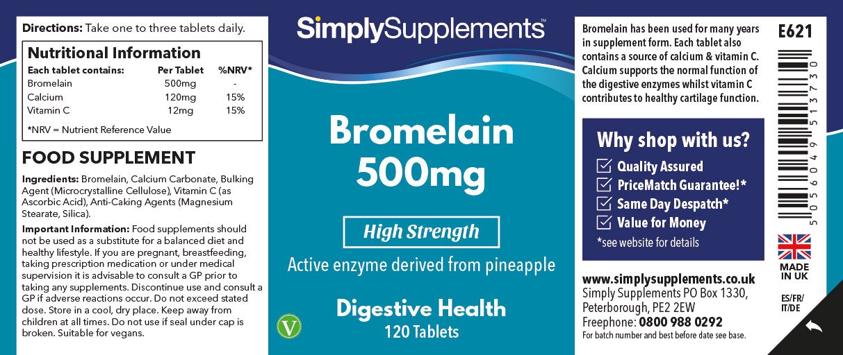 Amazon.com: Bromelain 350mg | Great Natural Anti-Inflammatory | 120 Capsules | 100% money back guarantee | Manufactured in the UK: Health & Personal Care