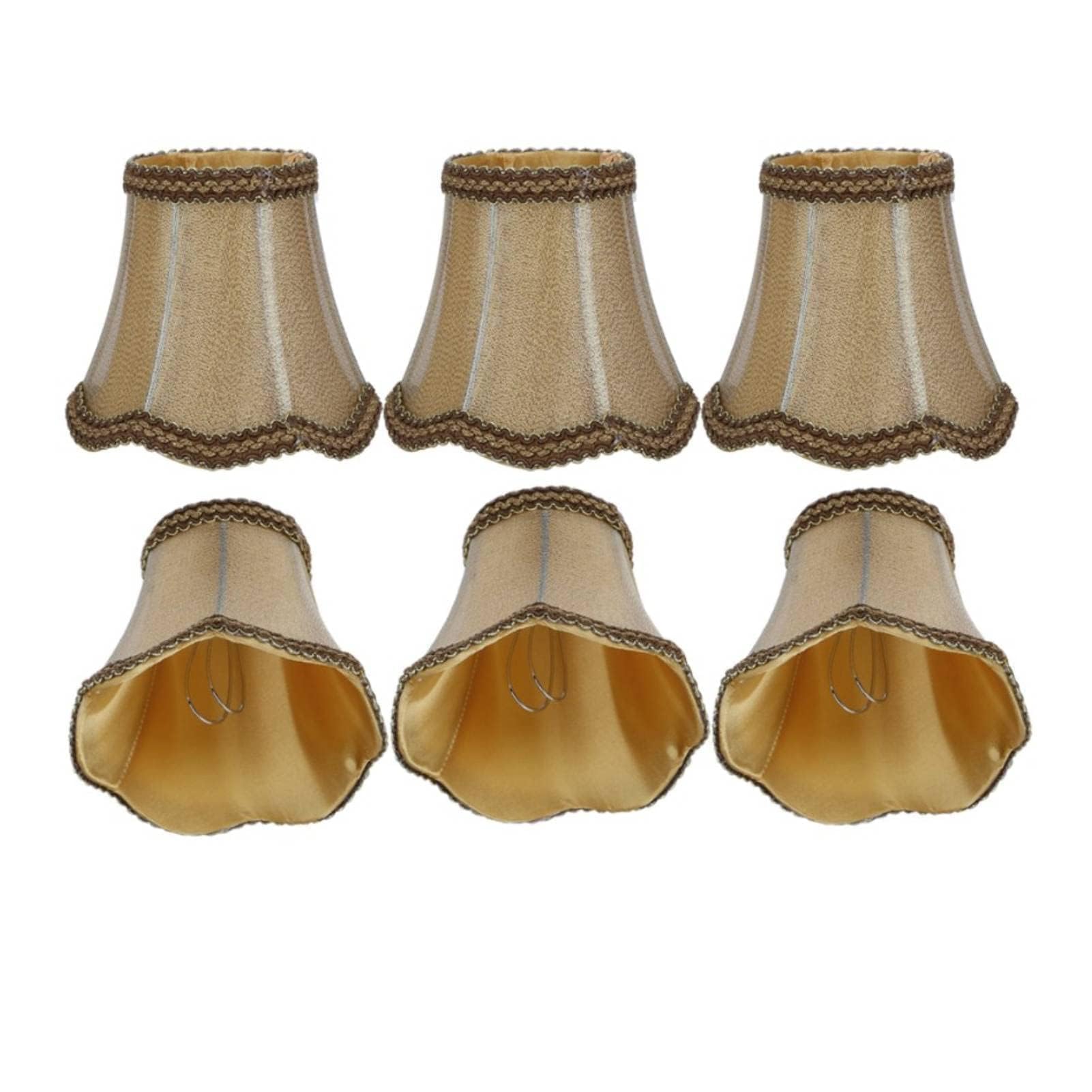 6Pcs Lamp Shade, Small Lamp Shade Clip On Chandelier Modern European Fabric lampshade Cover for Table Chandelier Wall