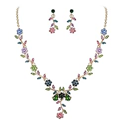BriLove Women's Wedding Jewelry Leaf Cluster Flower