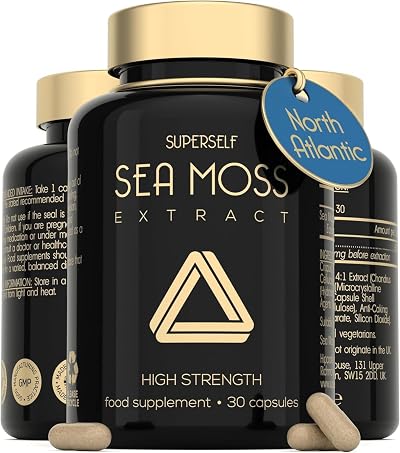 SuperSelf Sea Moss Capsules 2000mg 30 Each North Atlantic Irish Sea Moss Vegan