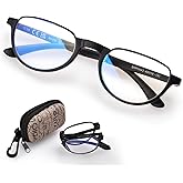 ZESAKER Folding Reading Glasses for Women Men Portable Blue Light Readers Compact Reading Eyeglasses with Zipper Case